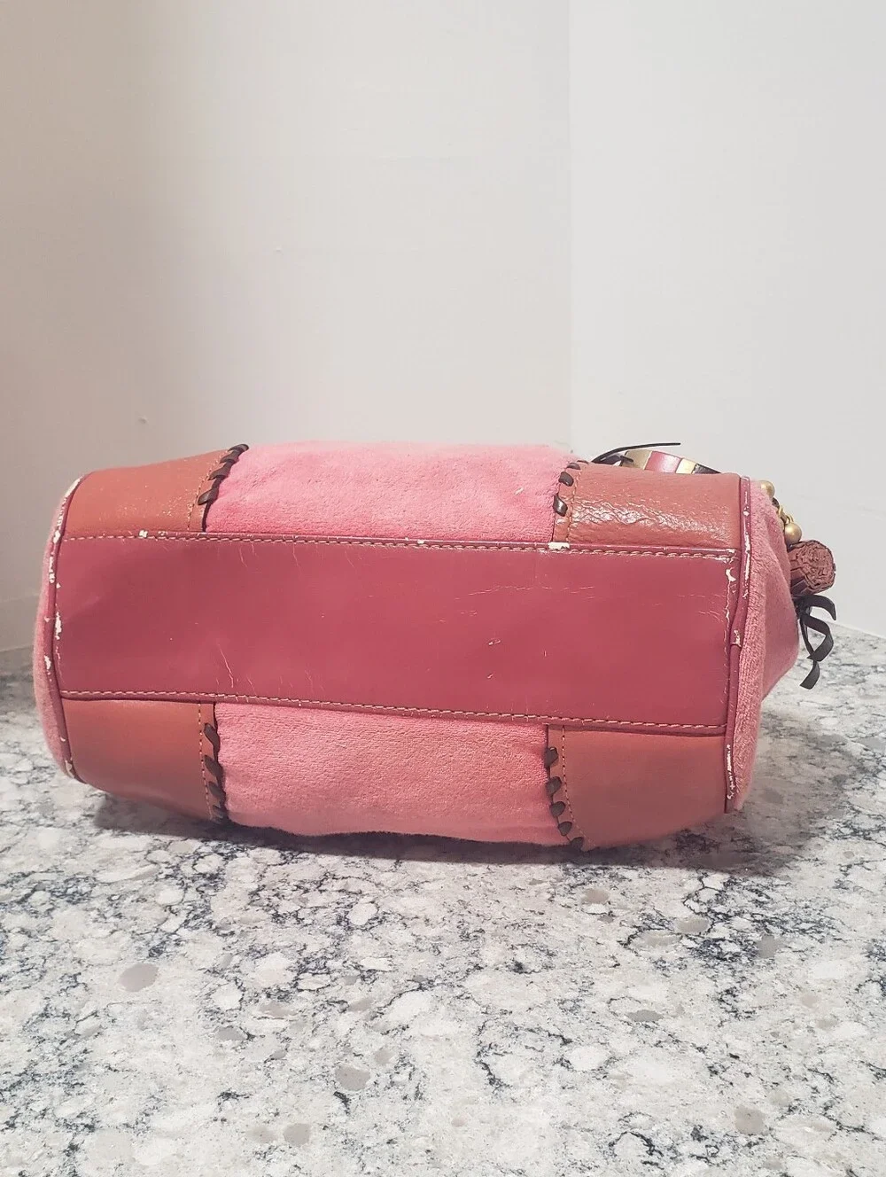Juicy Couture Y2K Vintage Pink Terrycloth Satchel Purse
